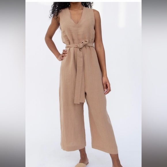 Hackwith Design House Wide Leg Tencel Jumpsuit Size M - Picture 2 of 9